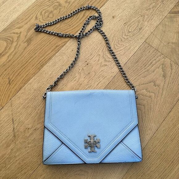Tory Burch Crossbody Bag with Chain Strap in Light Blue - Picture 1 of 10